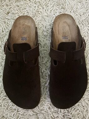 Birkenstock Boston Suede Soft Footbed Mocha 37 6/6.5 Narrow